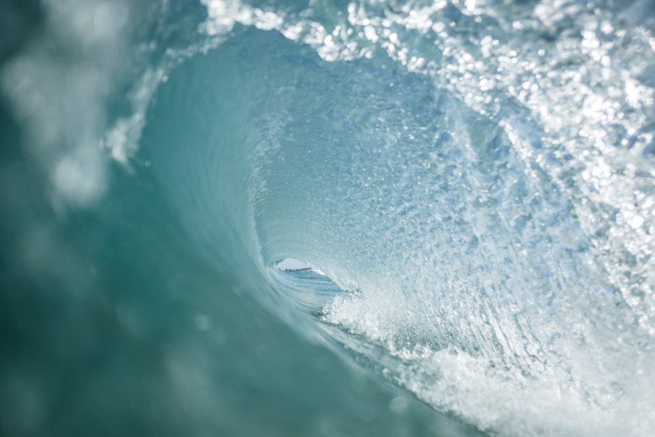 wave rolling in pure clear sea