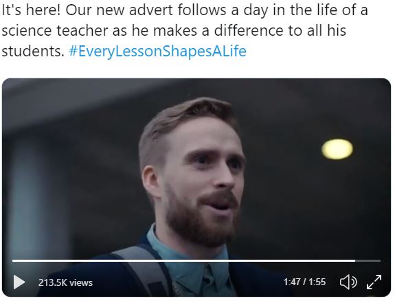 ‘New’ Get into teaching advert